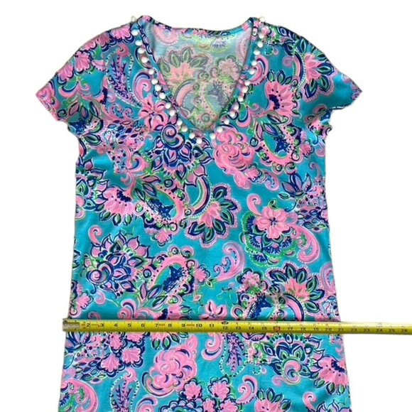 Lilly Pulitzer Etta dress in Blue Horizon Jungle Sunrise - Picture 15 of 16